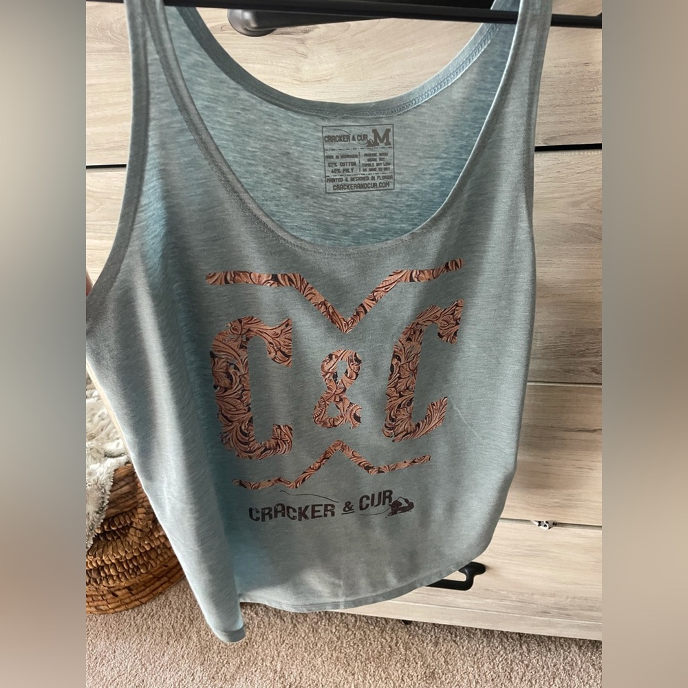 Cracker & cur western blue tank